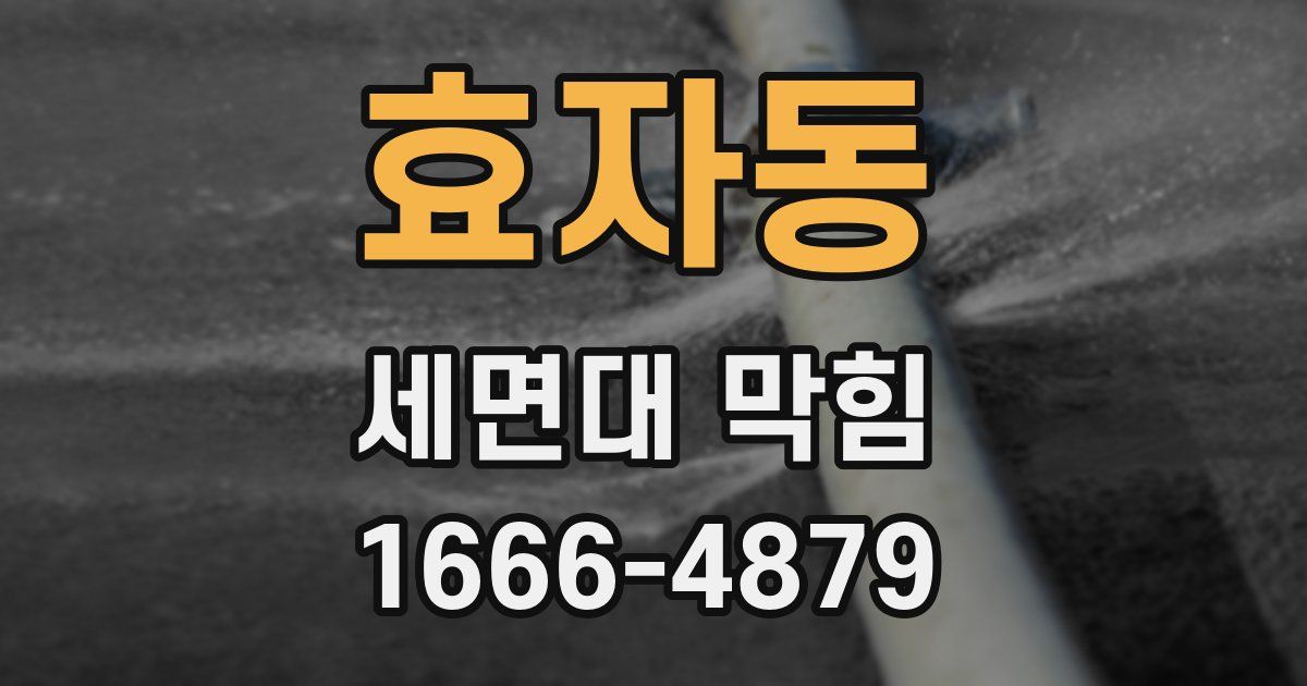 효자동 세면대 막힘