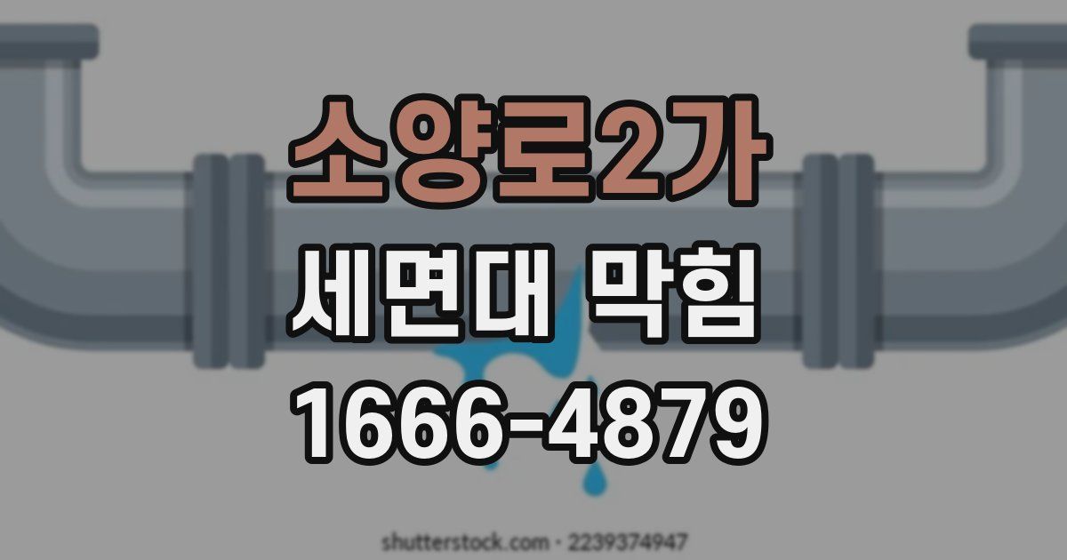 소양로2가 세면대 막힘