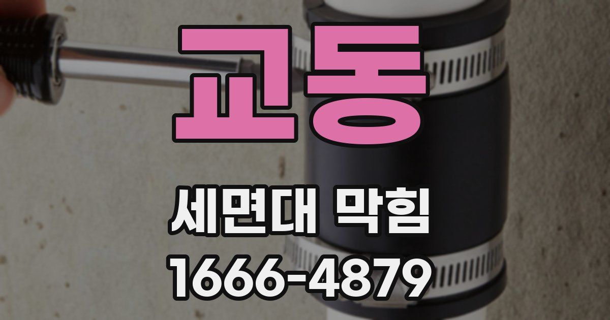 교동 세면대 막힘