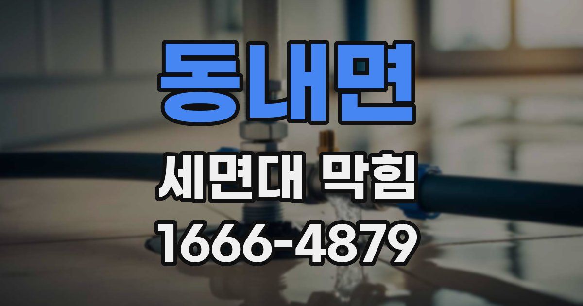 동내면 세면대 막힘