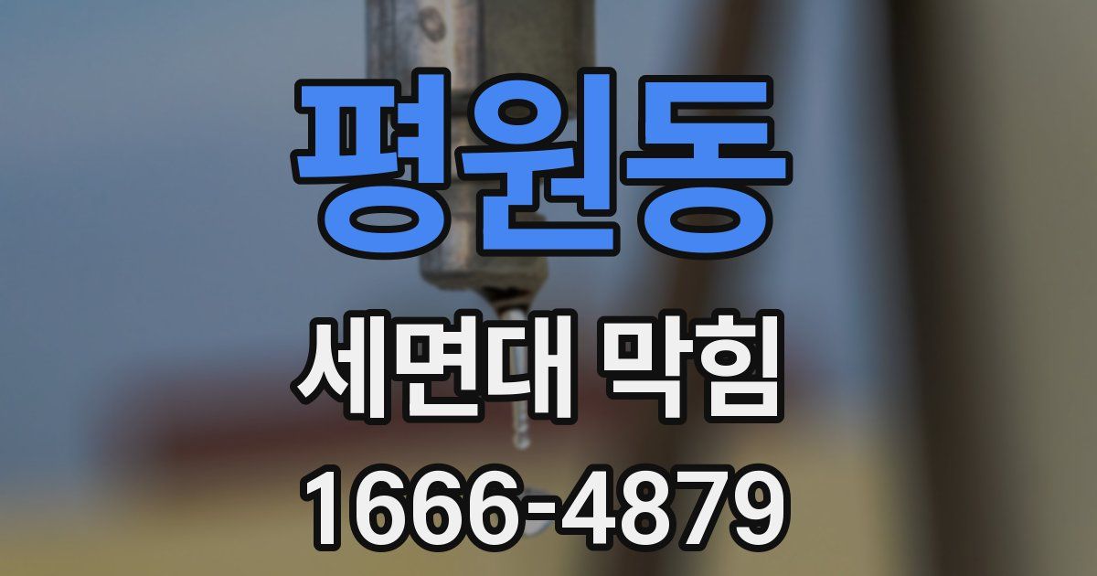 평원동 세면대 막힘