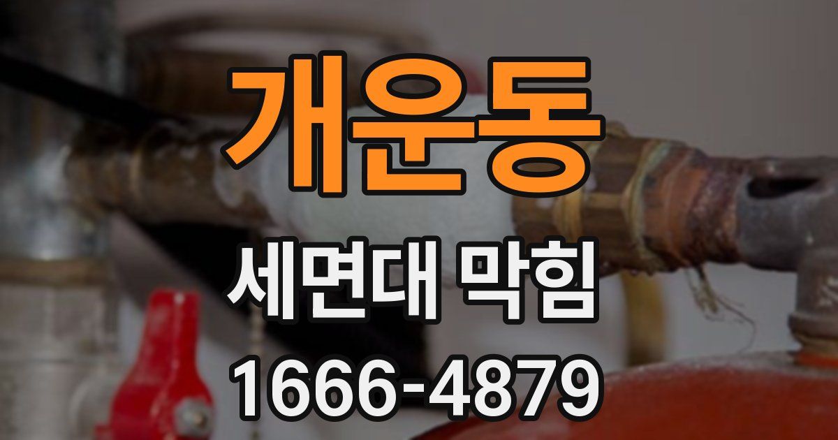 개운동 세면대 막힘