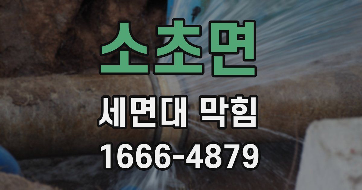소초면 세면대 막힘
