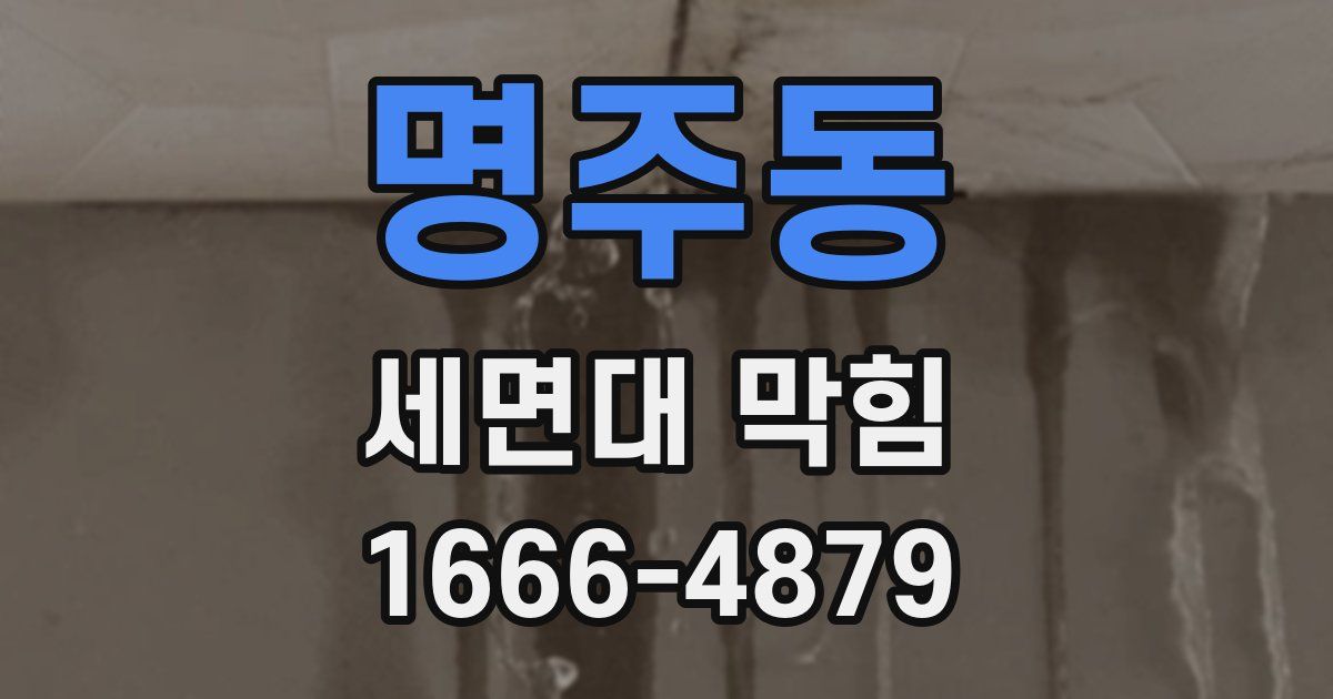 명주동 세면대 막힘