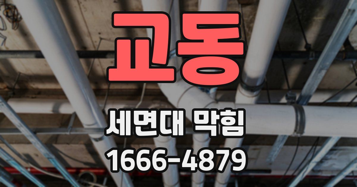 교동 세면대 막힘