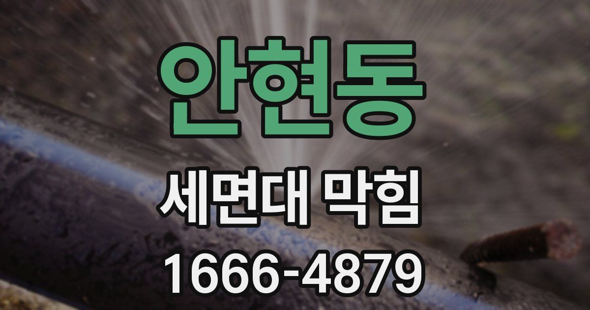 안현동 세면대 막힘