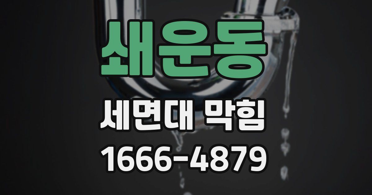 쇄운동 세면대 막힘
