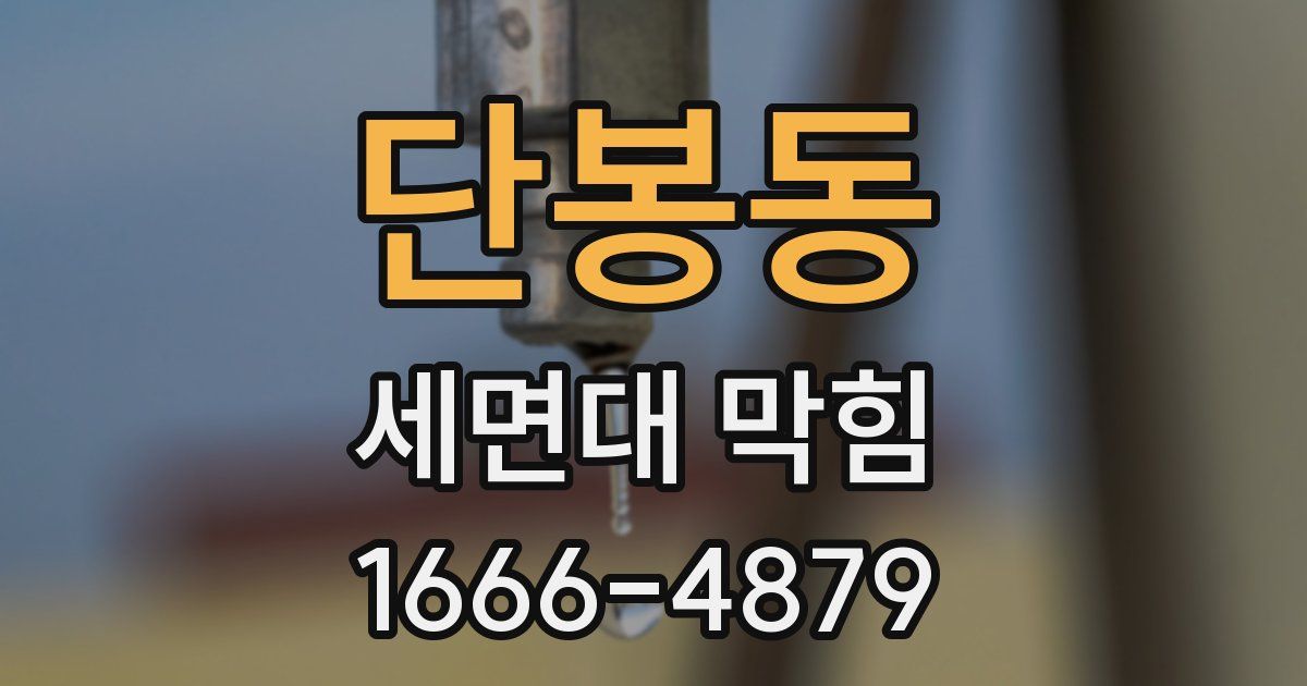단봉동 세면대 막힘