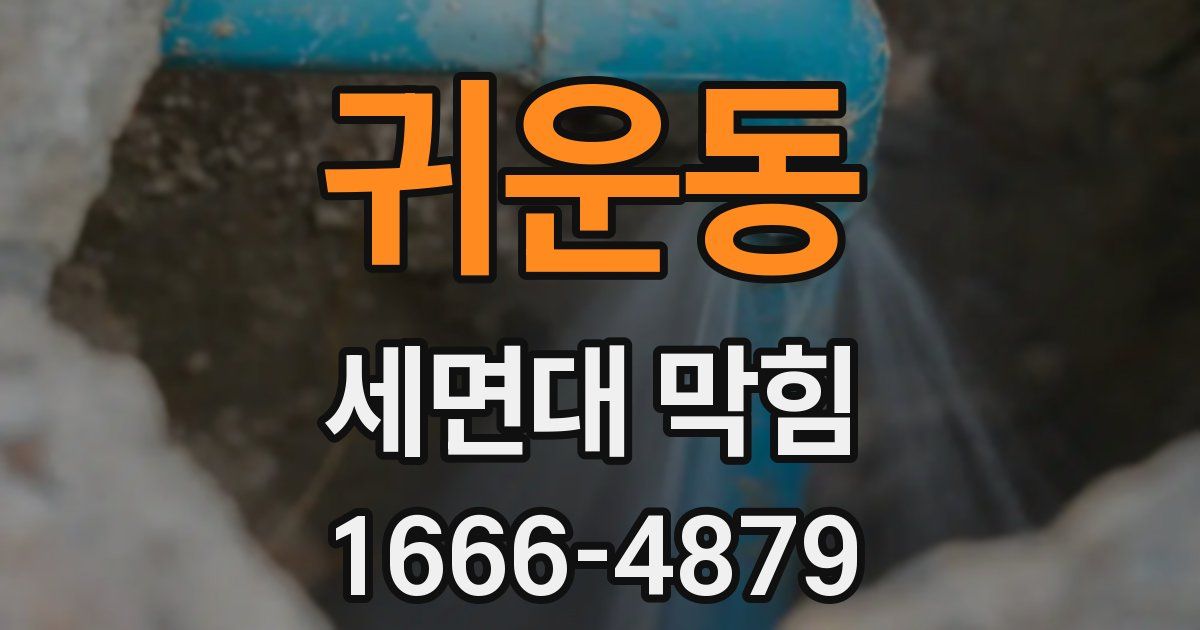 귀운동 세면대 막힘