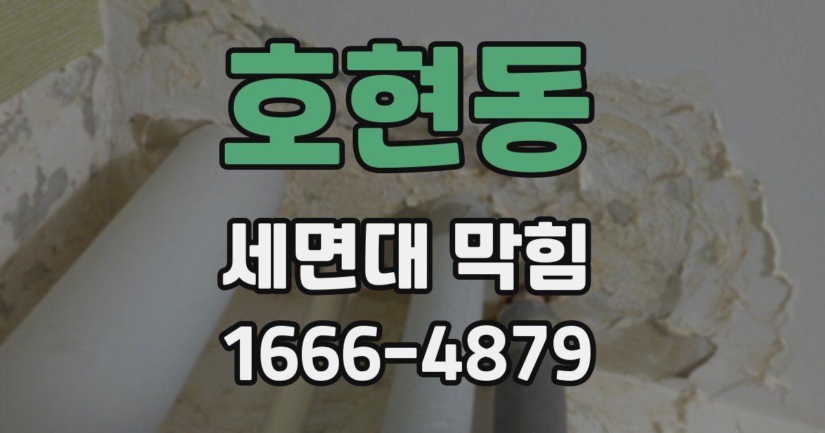 호현동 세면대 막힘