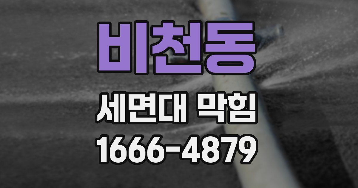 비천동 세면대 막힘