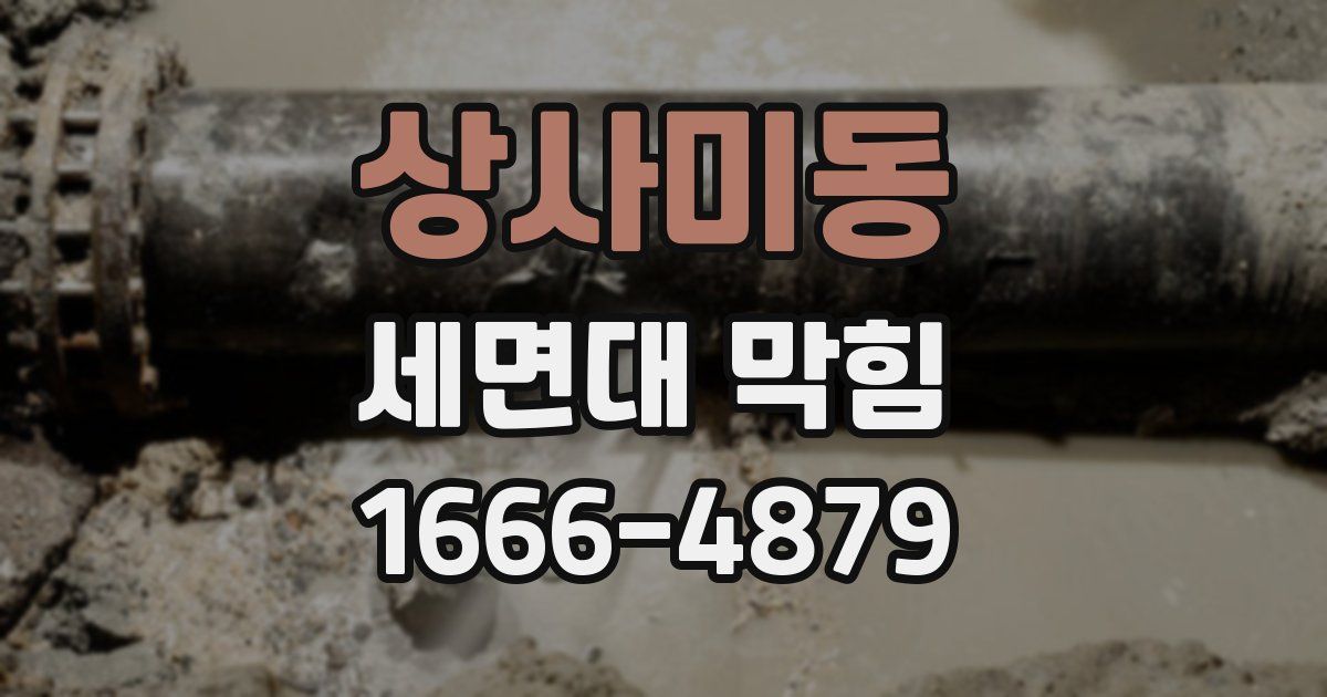 상사미동 세면대 막힘