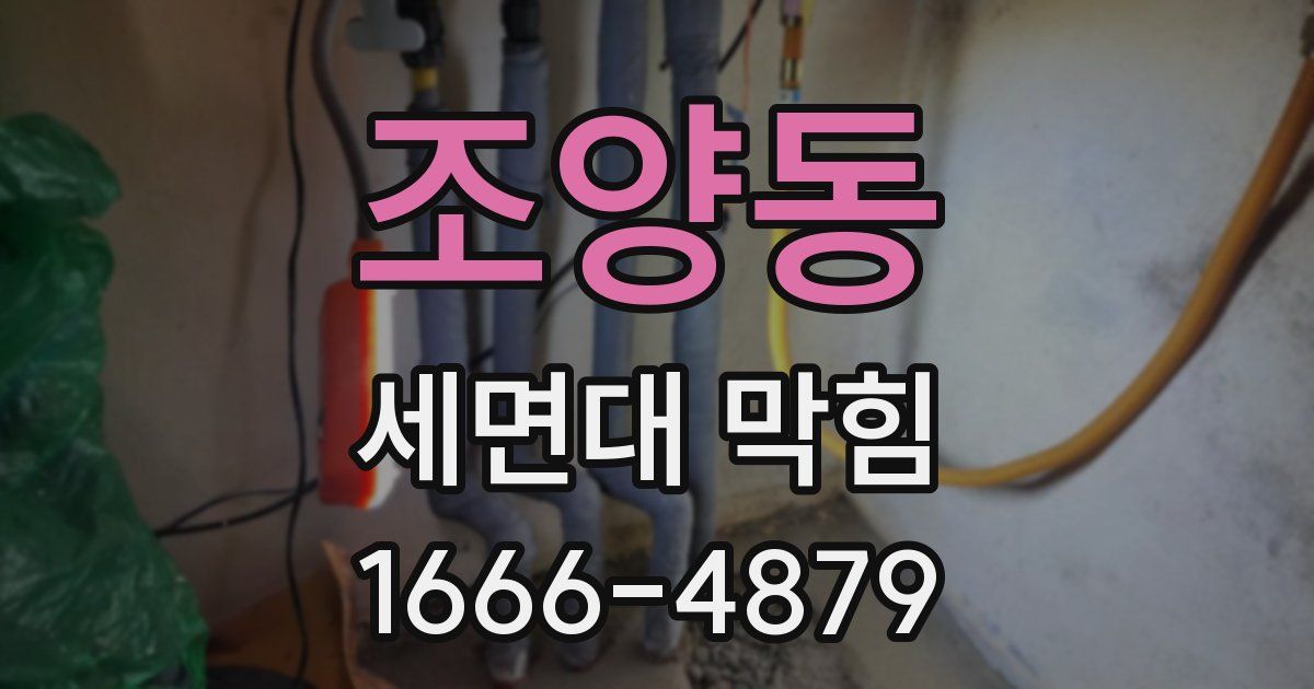 조양동 세면대 막힘