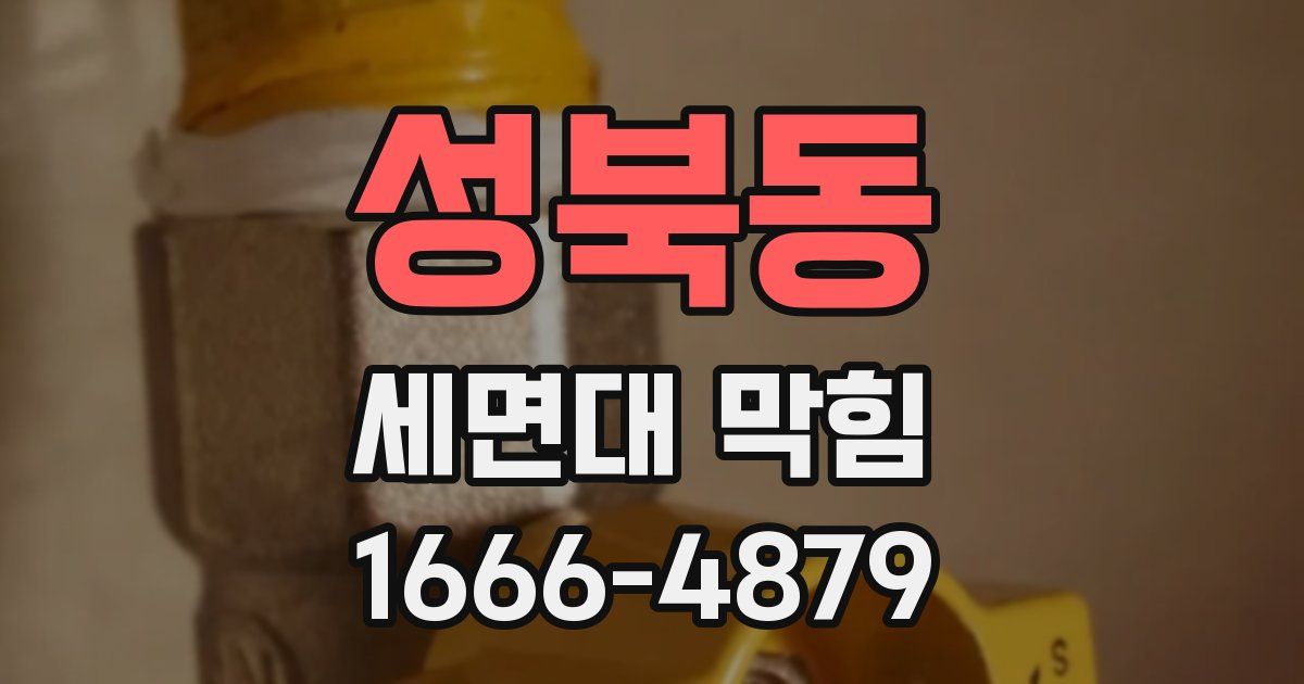 성북동 세면대 막힘