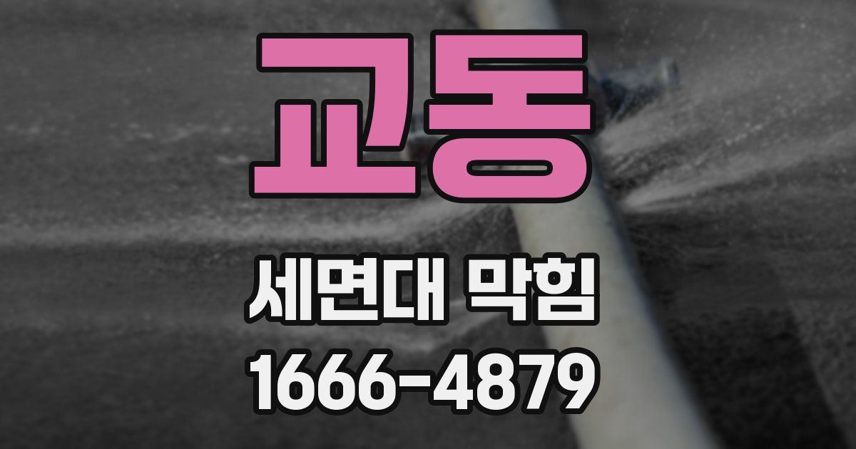 교동 세면대 막힘