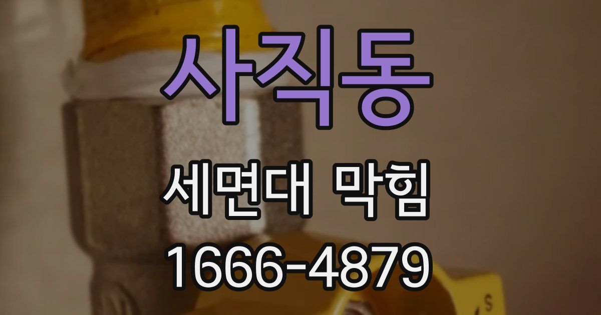 사직동 세면대 막힘