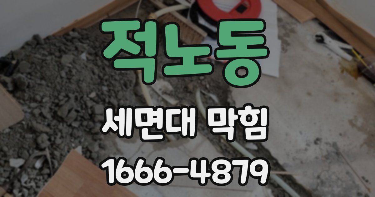 적노동 세면대 막힘