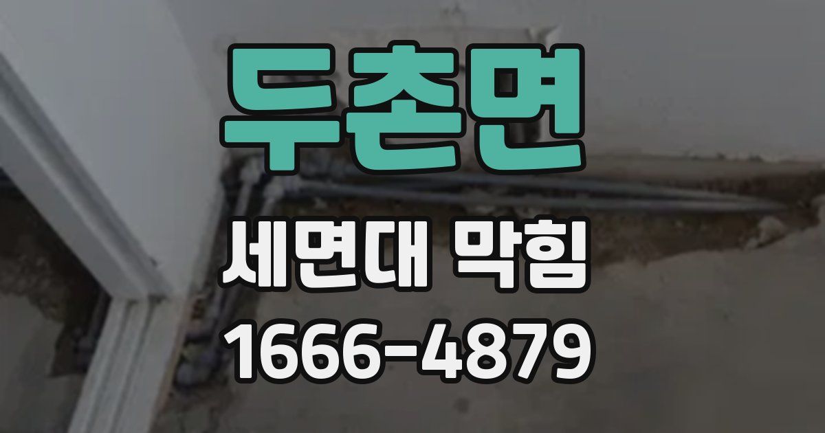 두촌면 세면대 막힘