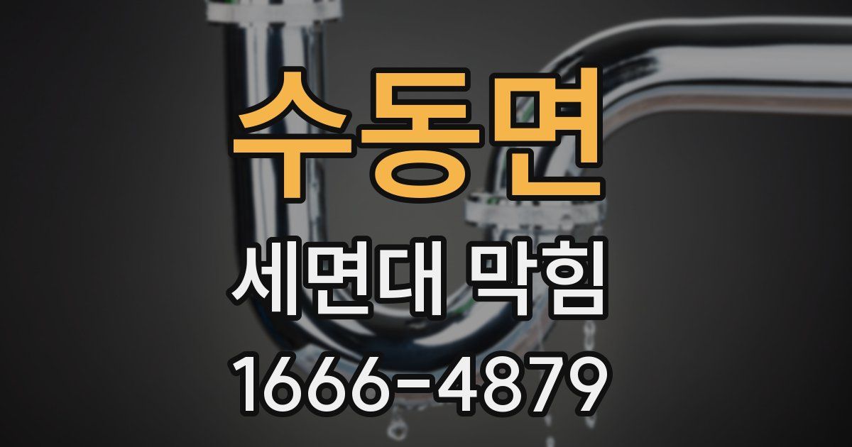 수동면 세면대 막힘