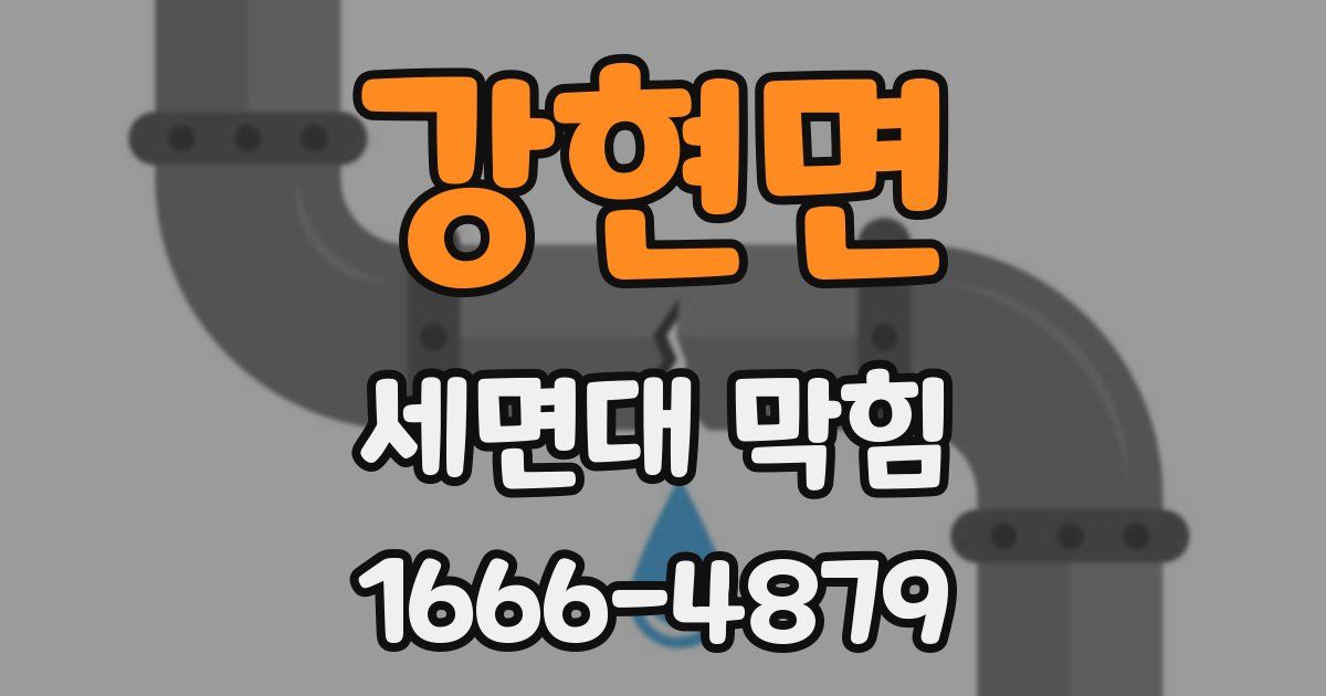강현면 세면대 막힘