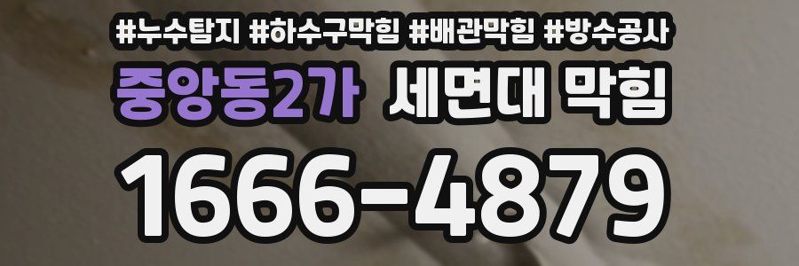 중앙동2가 세면대 막힘