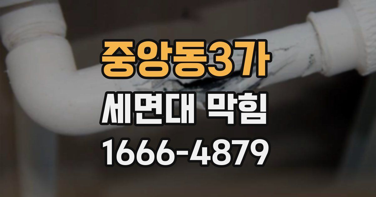 중앙동3가 세면대 막힘