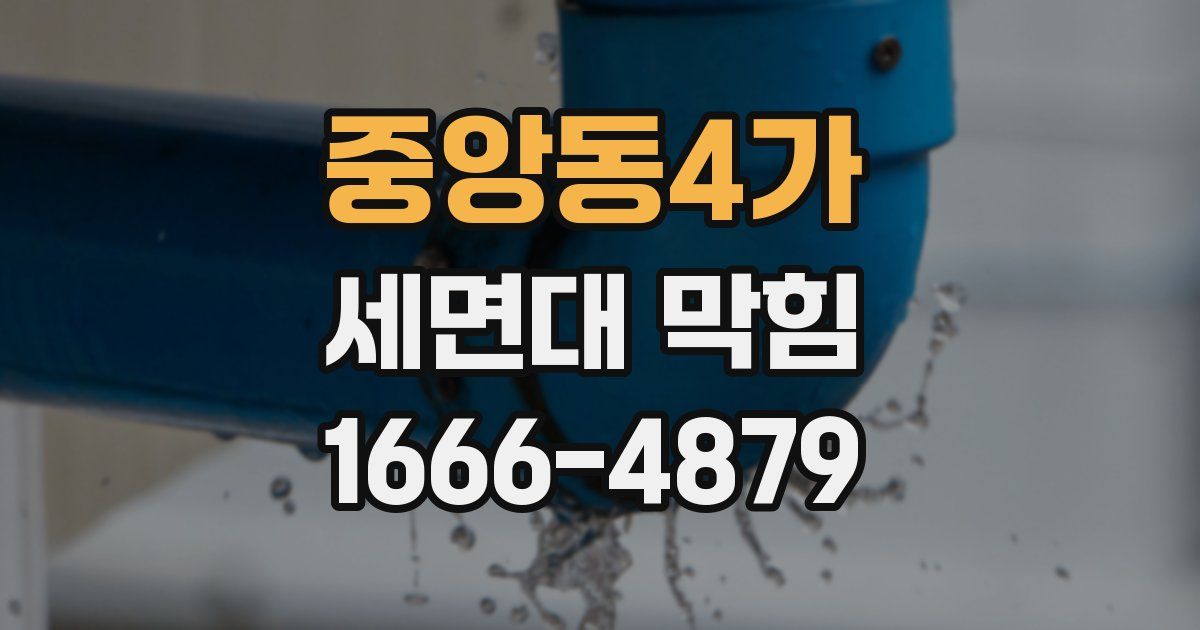 중앙동4가 세면대 막힘