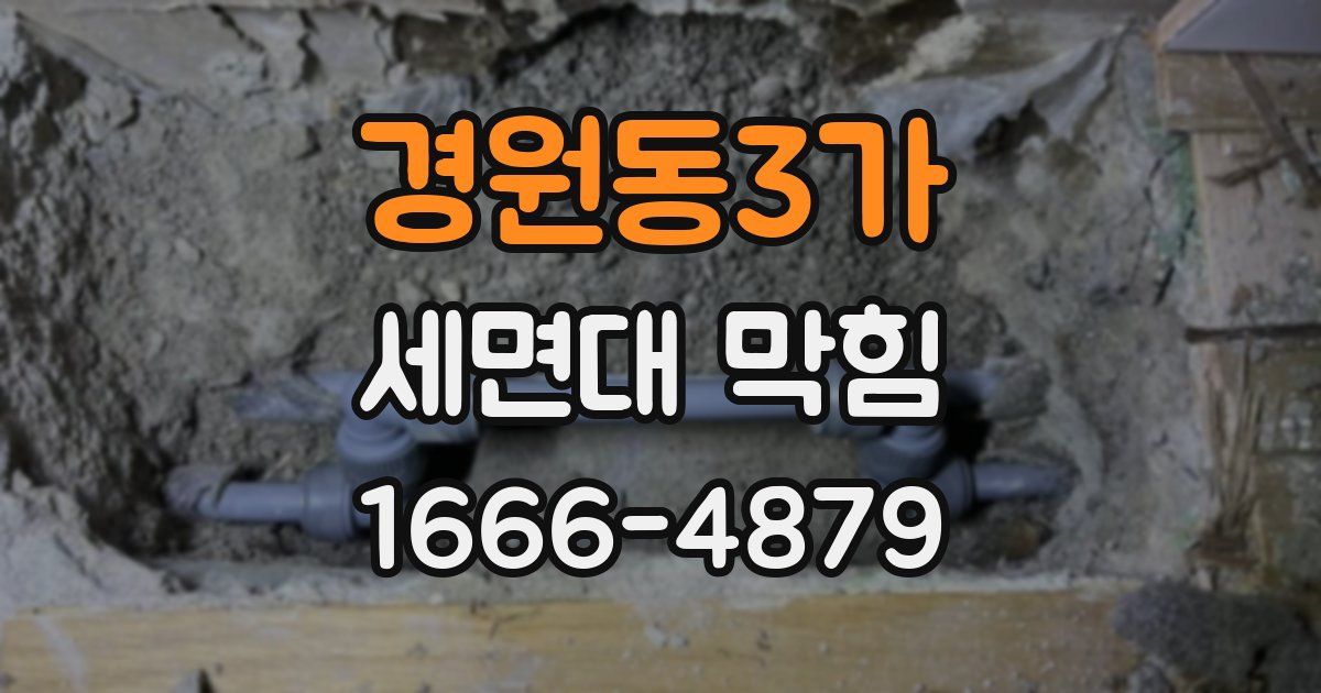 경원동3가 세면대 막힘
