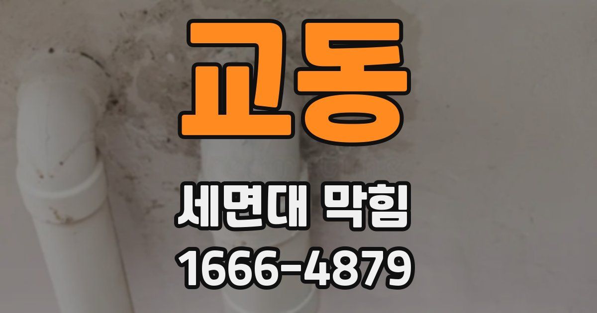 교동 세면대 막힘