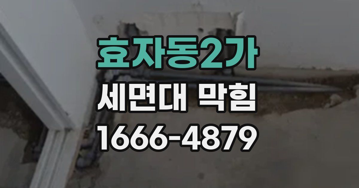 효자동2가 세면대 막힘