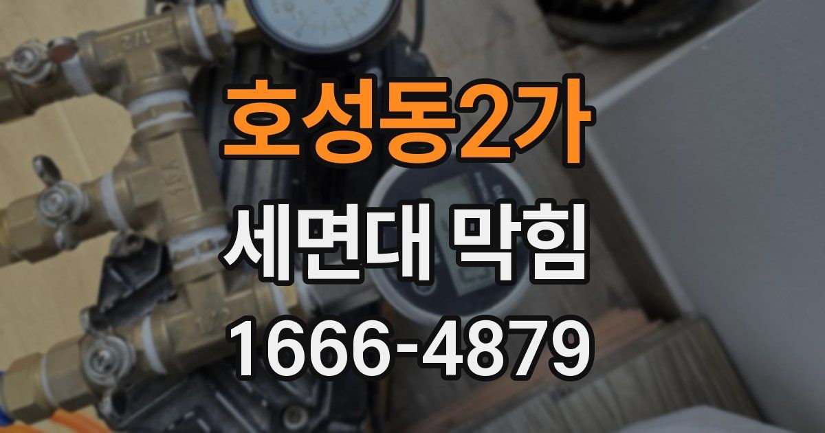 호성동2가 세면대 막힘