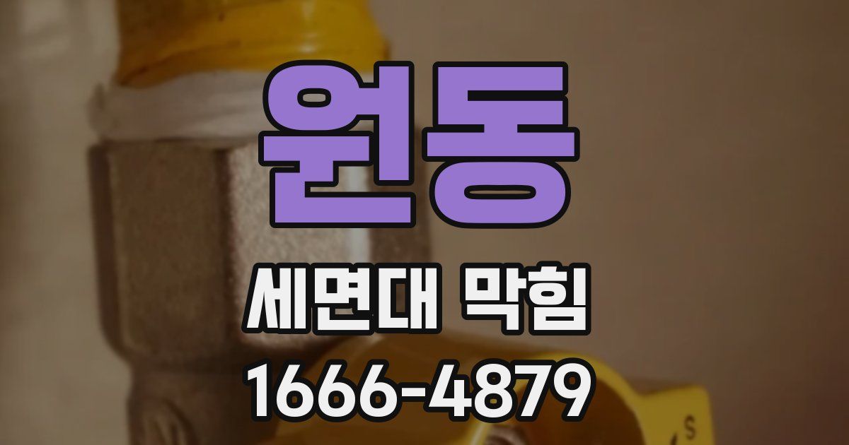 원동 세면대 막힘