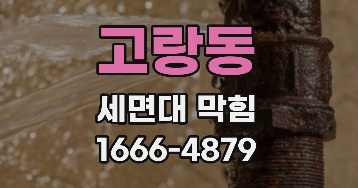 고랑동 세면대 막힘