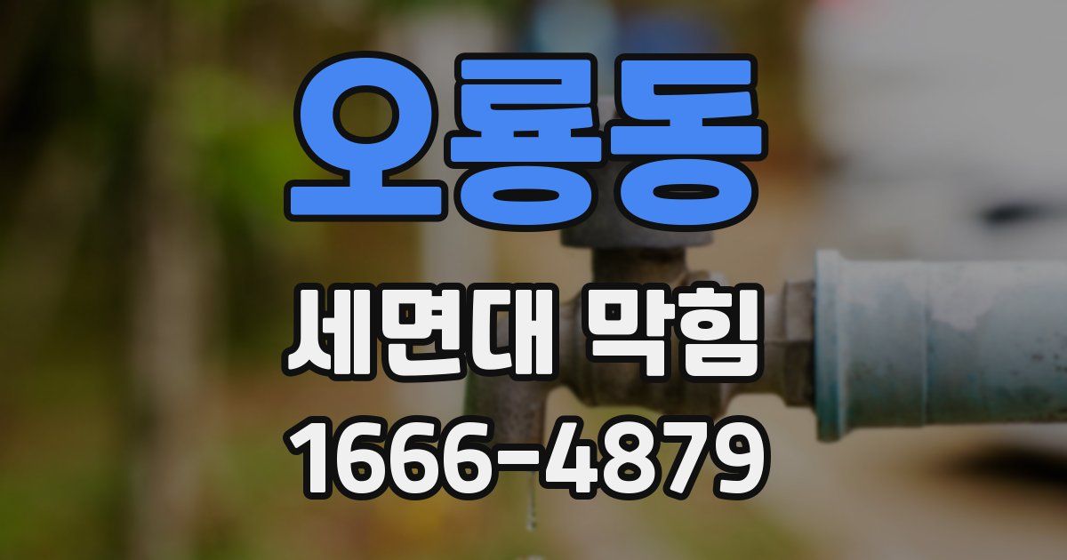 오룡동 세면대 막힘