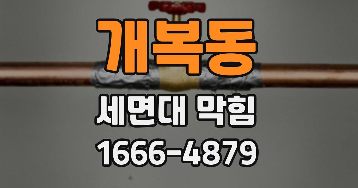 개복동 세면대 막힘
