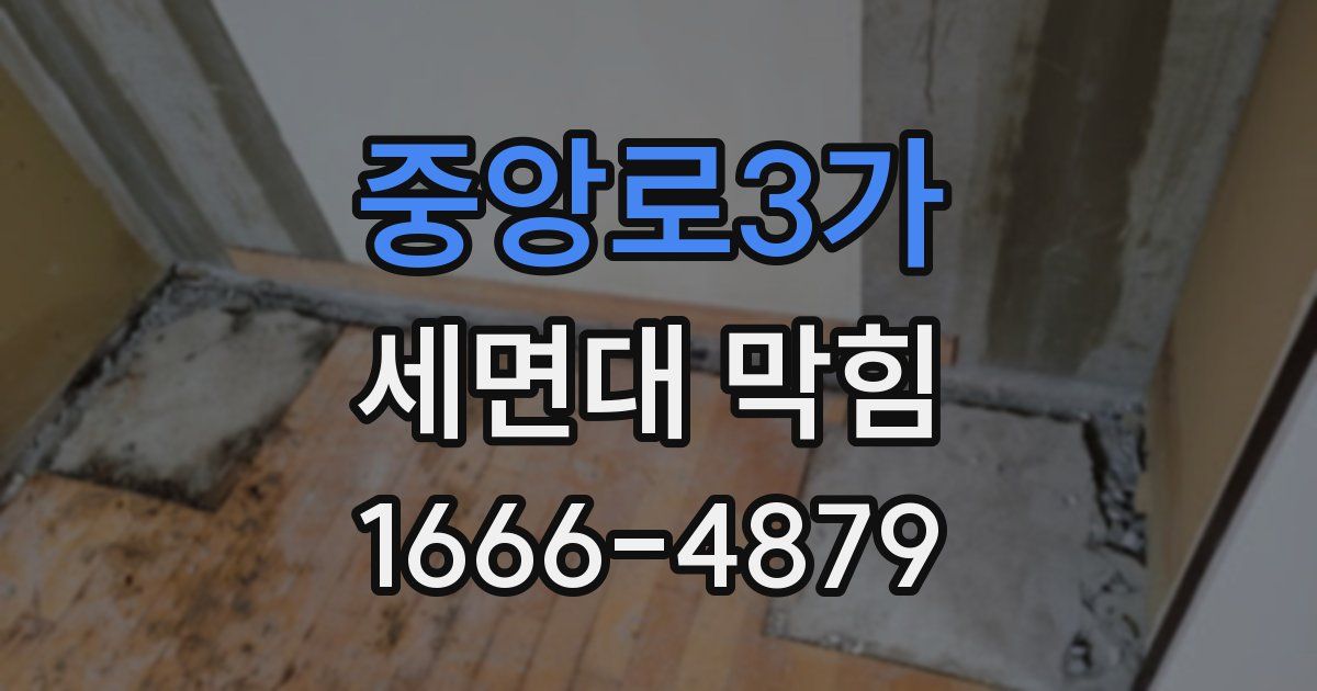 중앙로3가 세면대 막힘