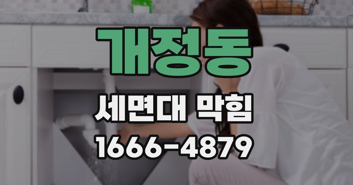 개정동 세면대 막힘