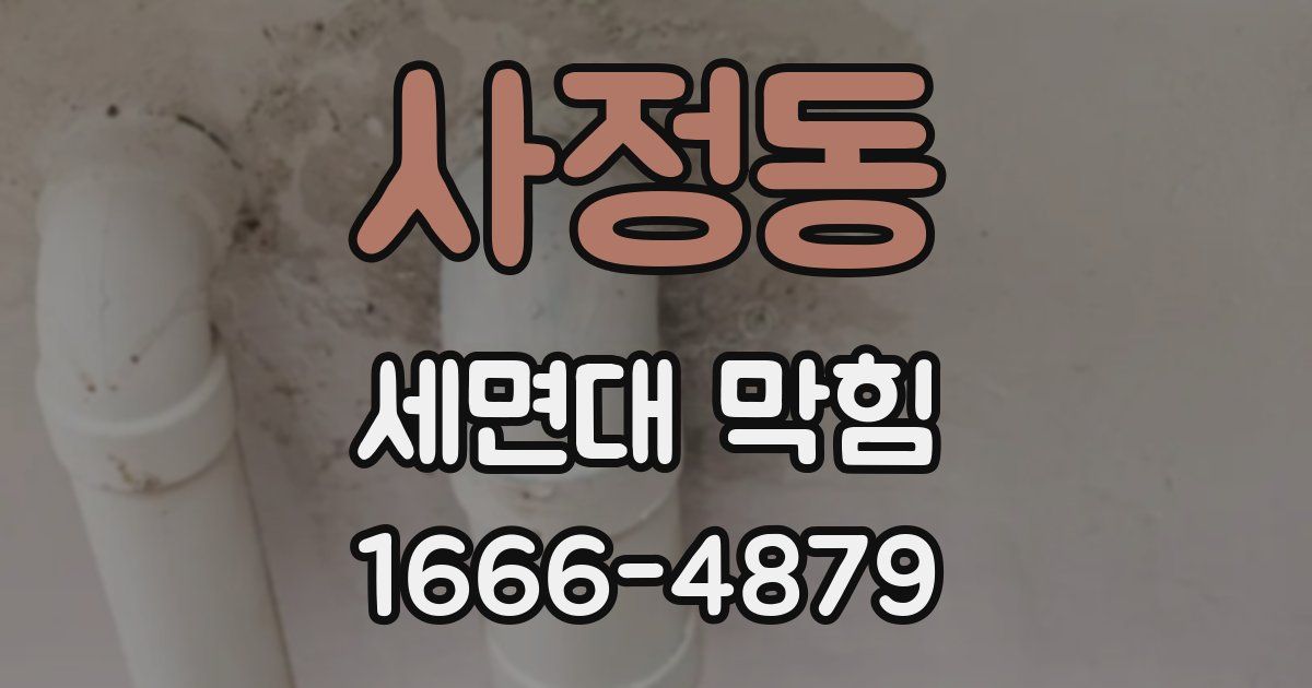 사정동 세면대 막힘