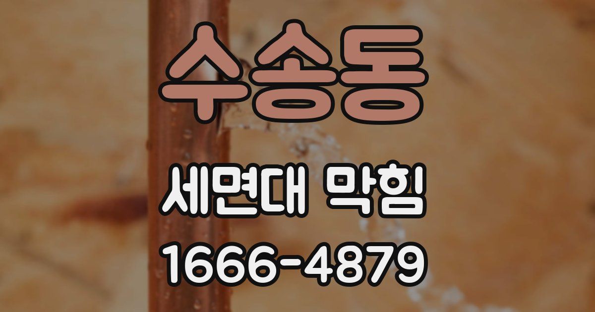 수송동 세면대 막힘