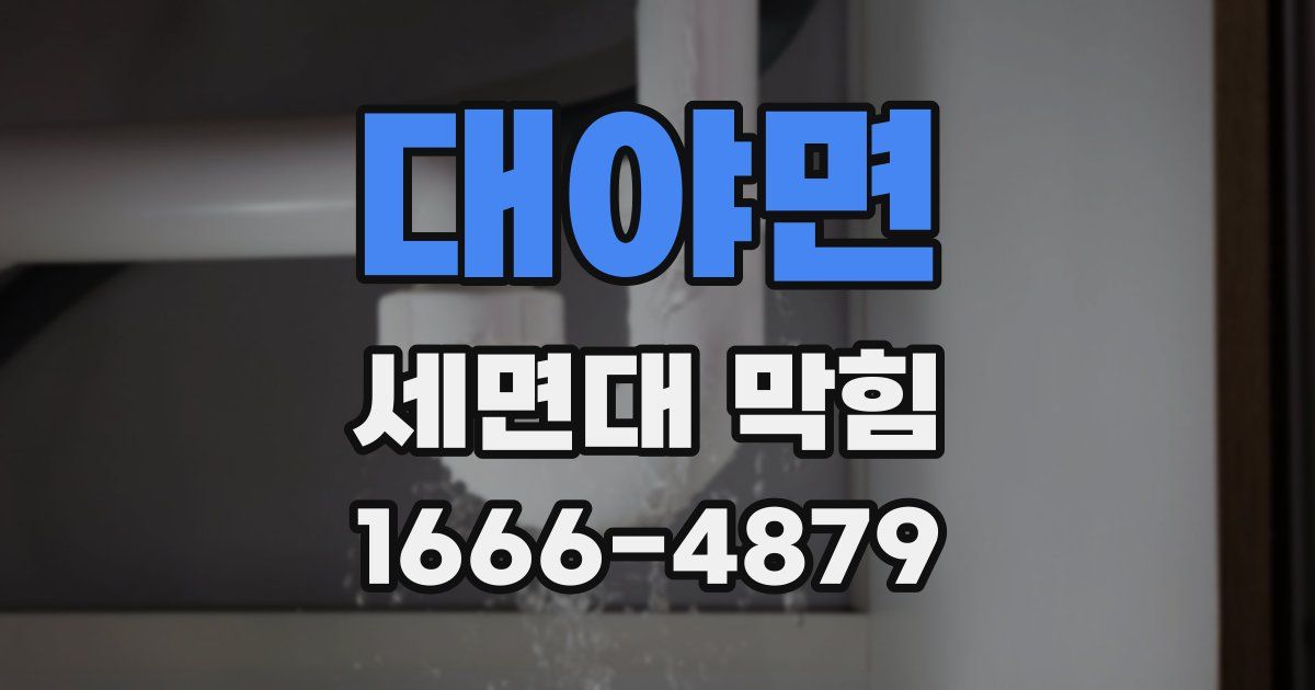 대야면 세면대 막힘
