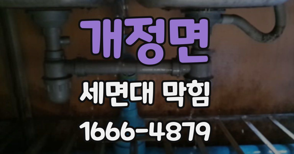 개정면 세면대 막힘