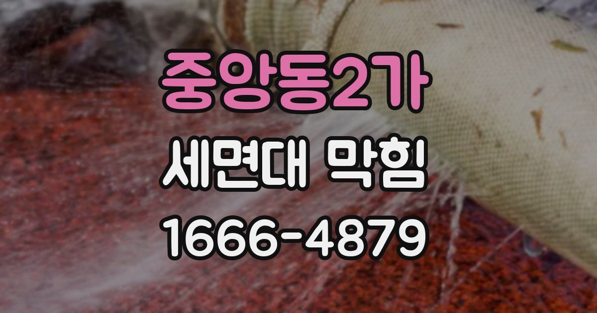 중앙동2가 세면대 막힘