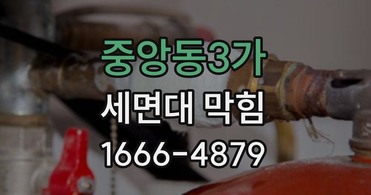중앙동3가 세면대 막힘