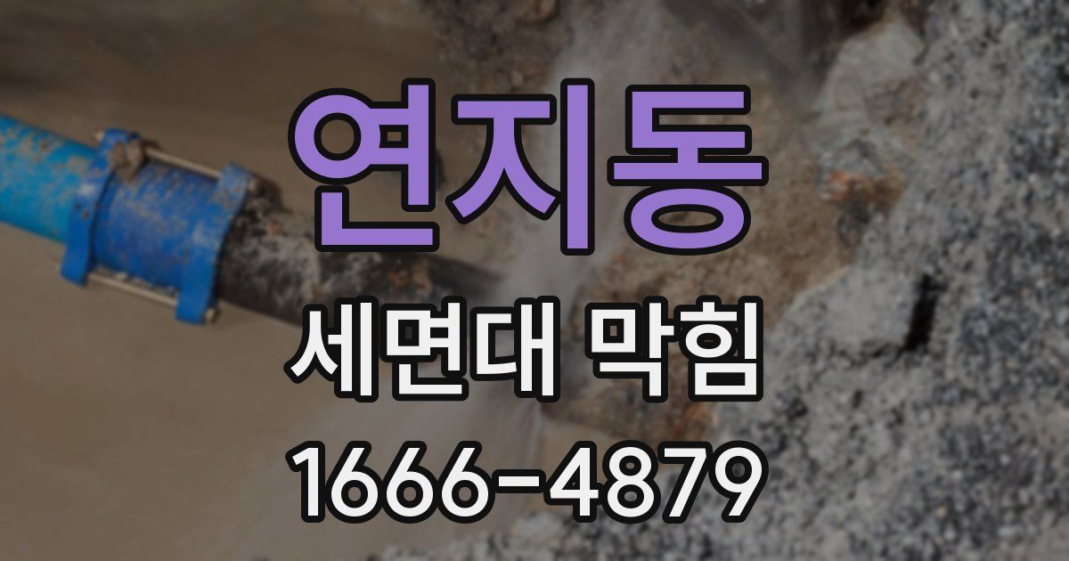 연지동 세면대 막힘