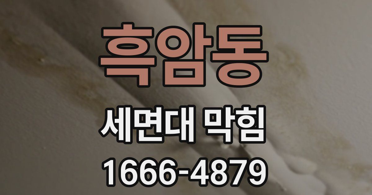 흑암동 세면대 막힘