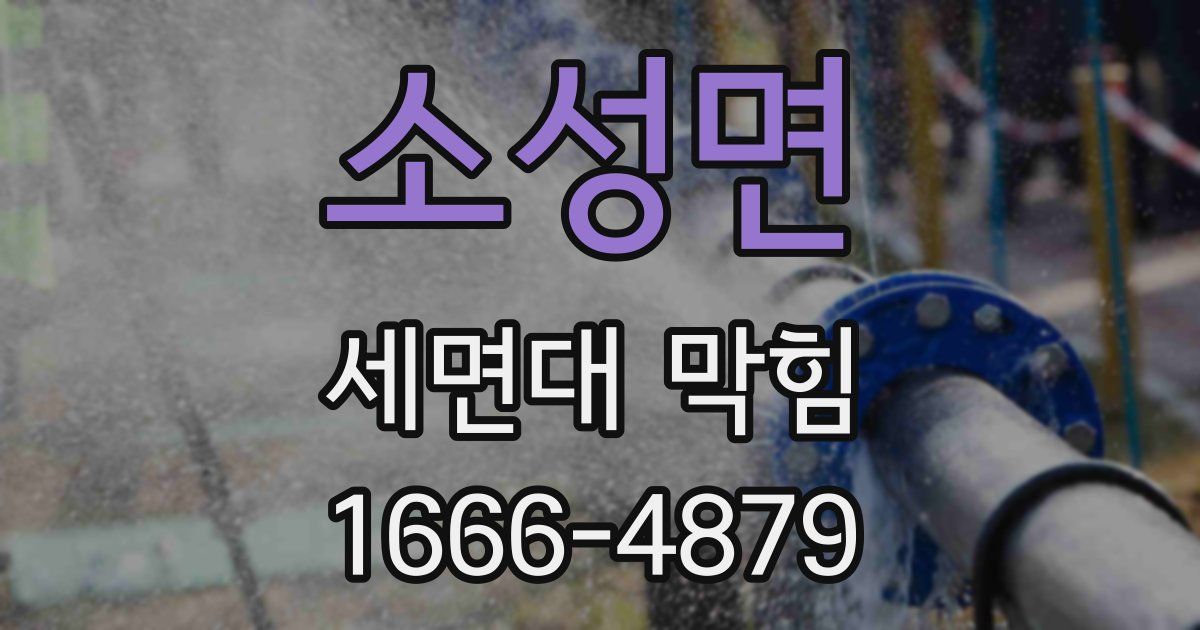 소성면 세면대 막힘