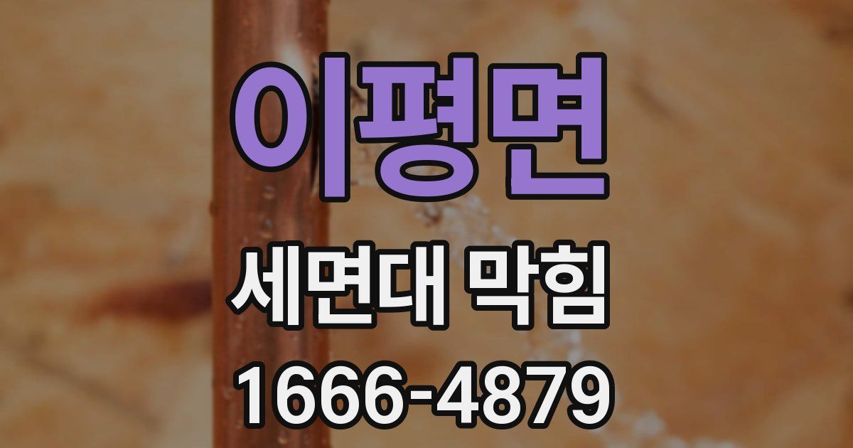 이평면 세면대 막힘