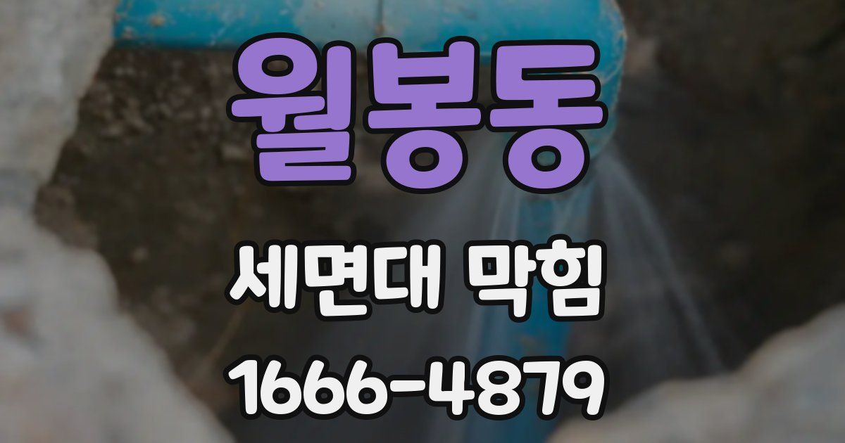 월봉동 세면대 막힘