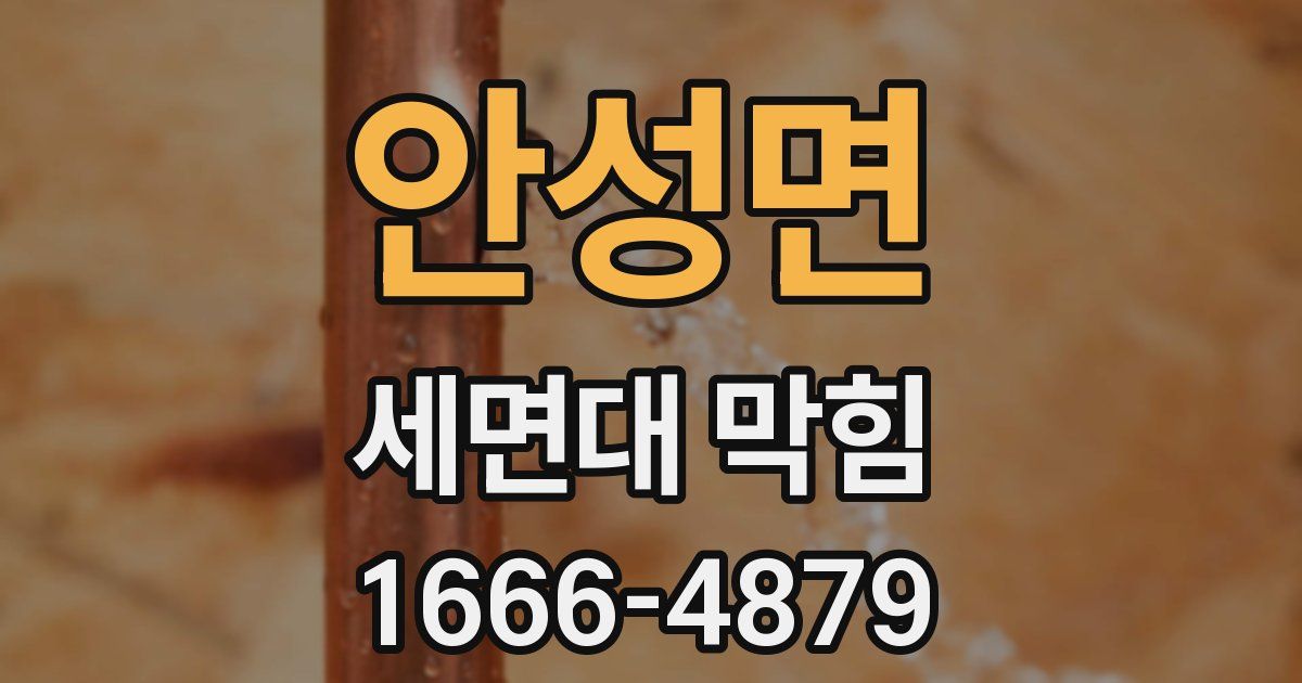 안성면 세면대 막힘