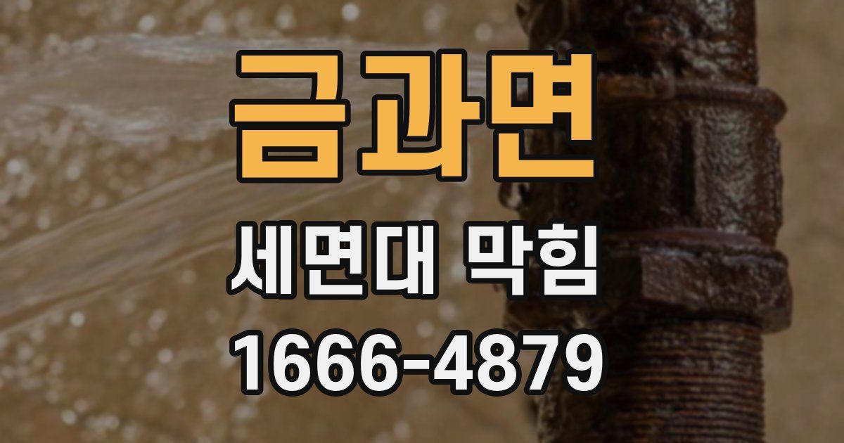 금과면 세면대 막힘
